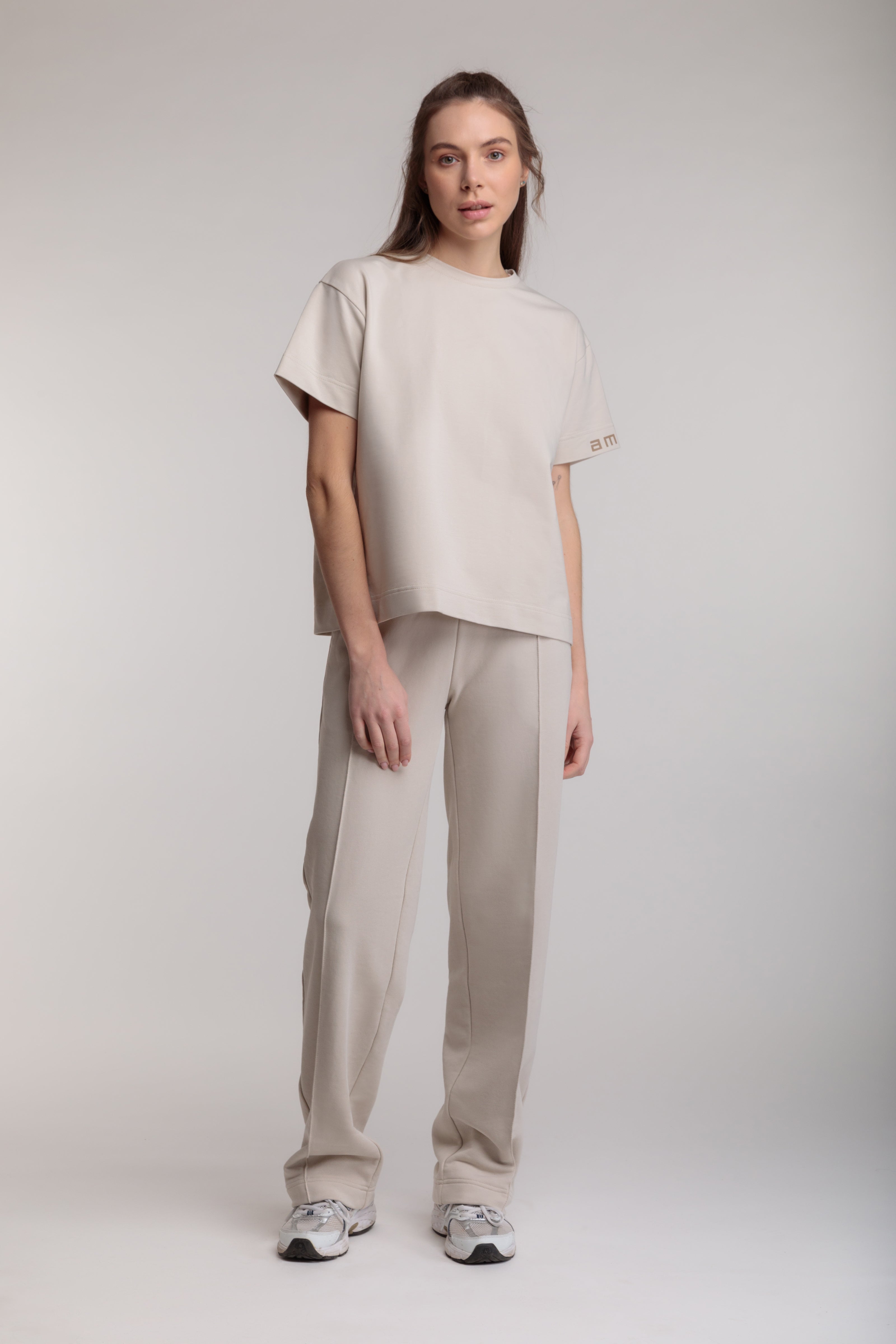 Women's palazzo pants in milky color