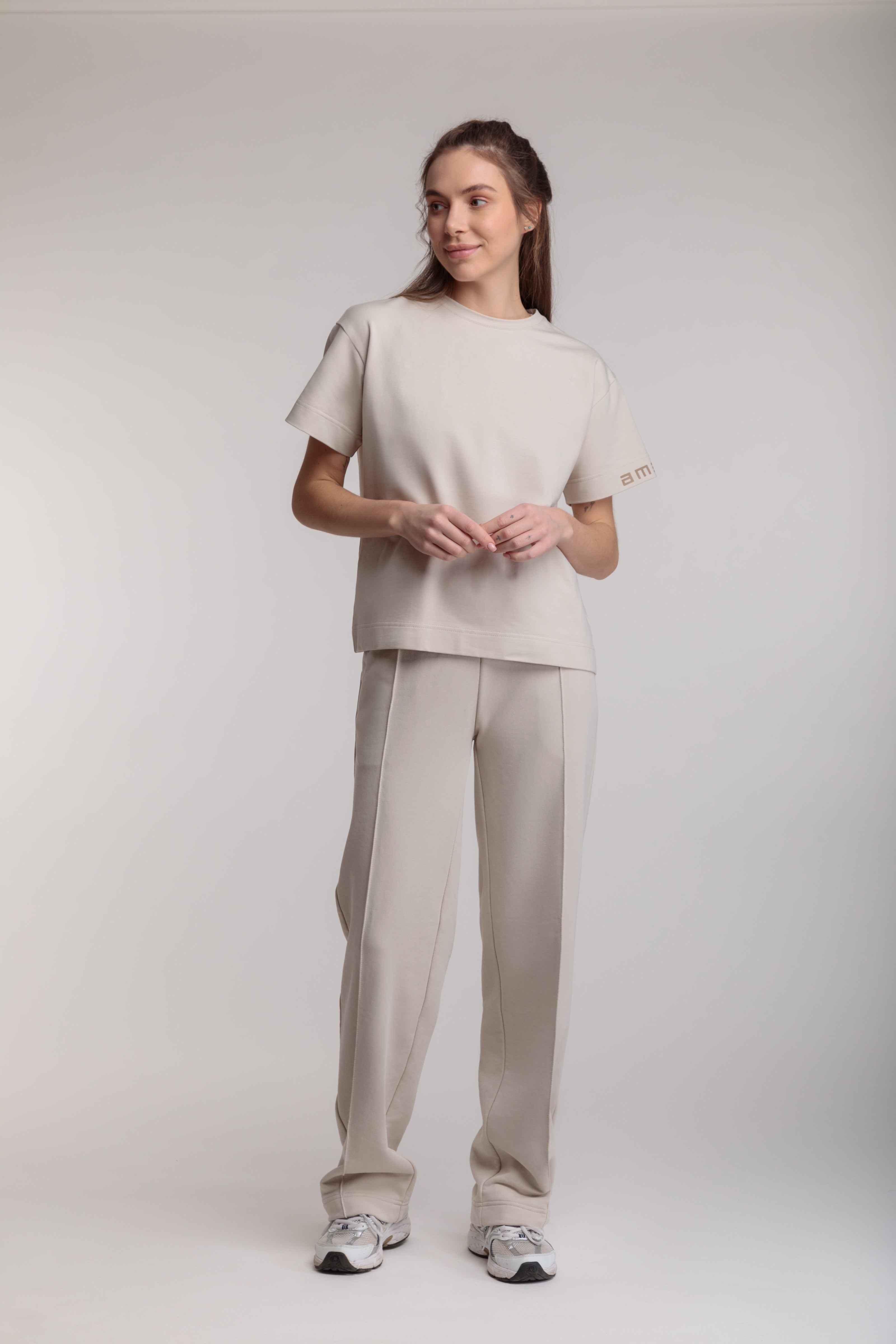 Women's palazzo pants in milky color