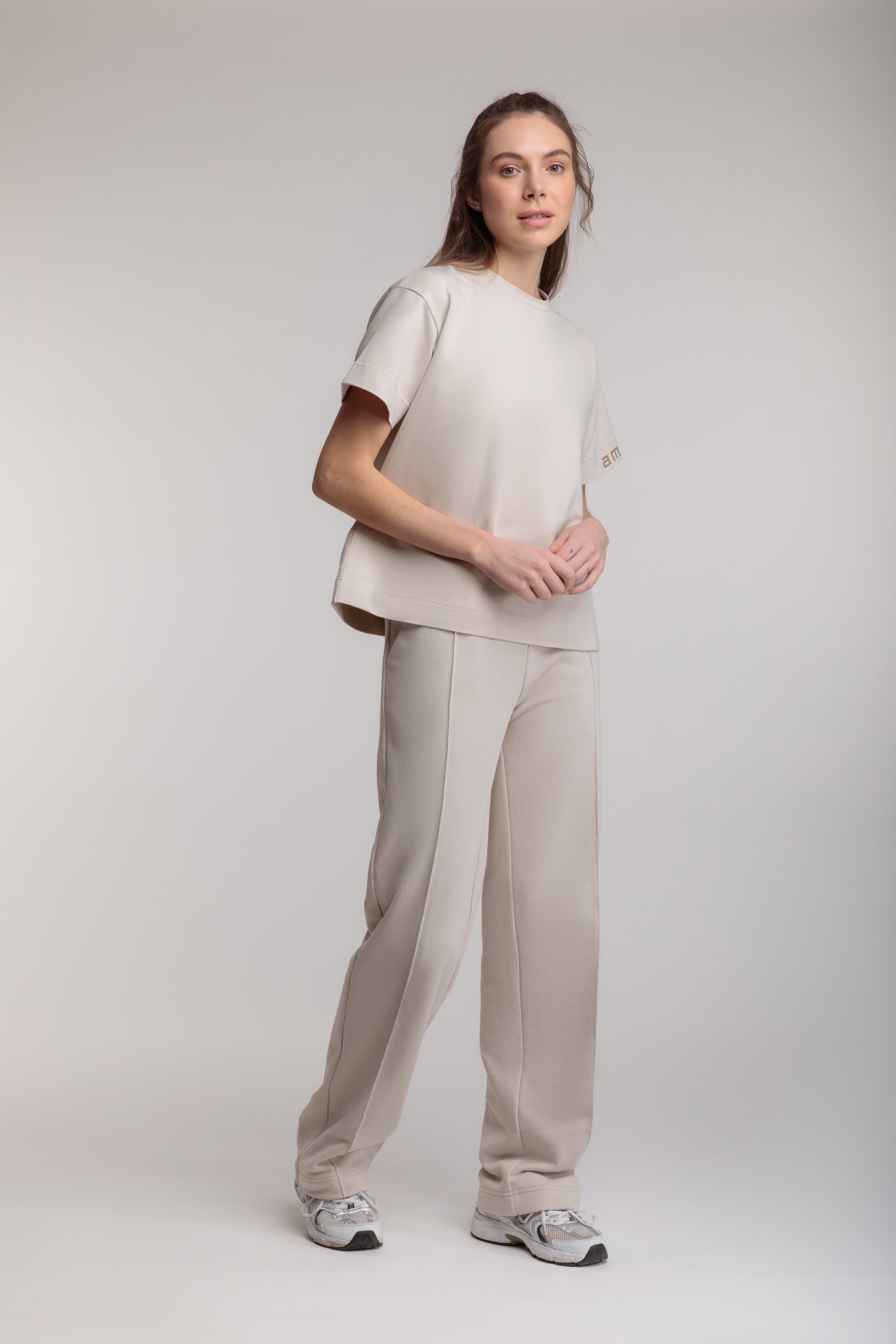 Women's palazzo pants in milky color