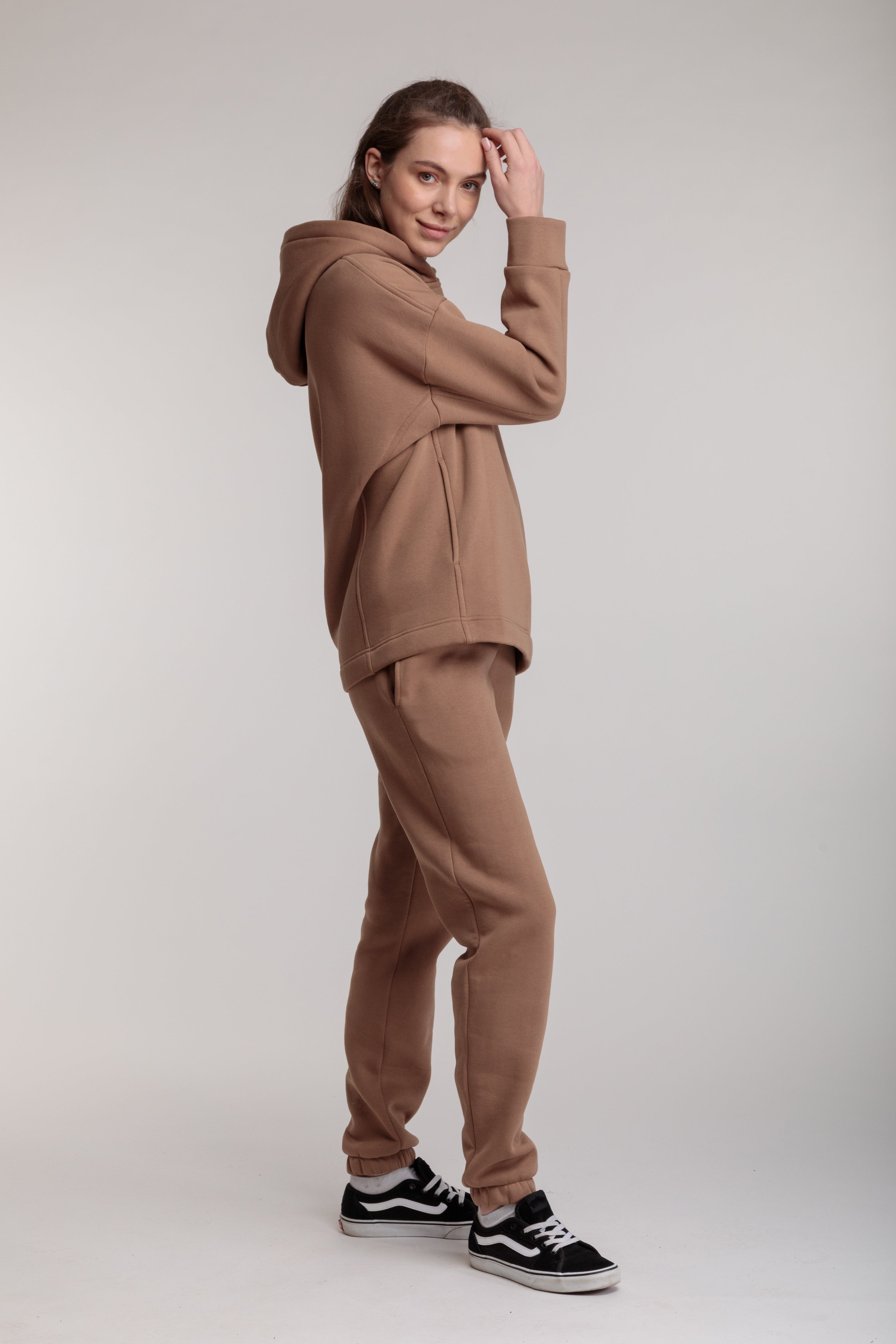 Casual sport suit in beige color